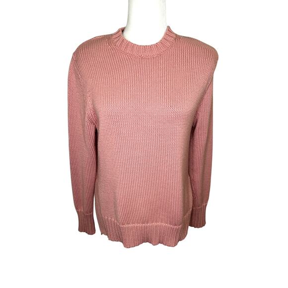 Tory Burch Sport Merino Wool Long Sleeve Pull Over Sweater Dusty Rose Oversized - Picture 1 of 7